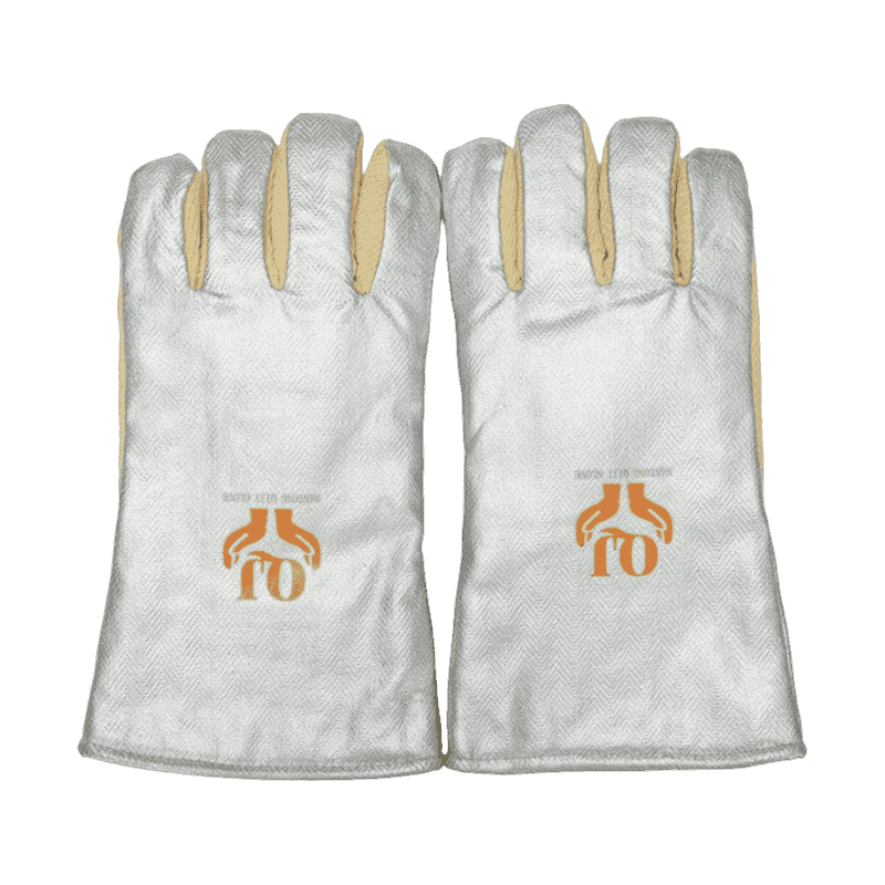 Luva de proteção de calor de aramida aluminizada Luva de proteção de calor de aramida aluminizada