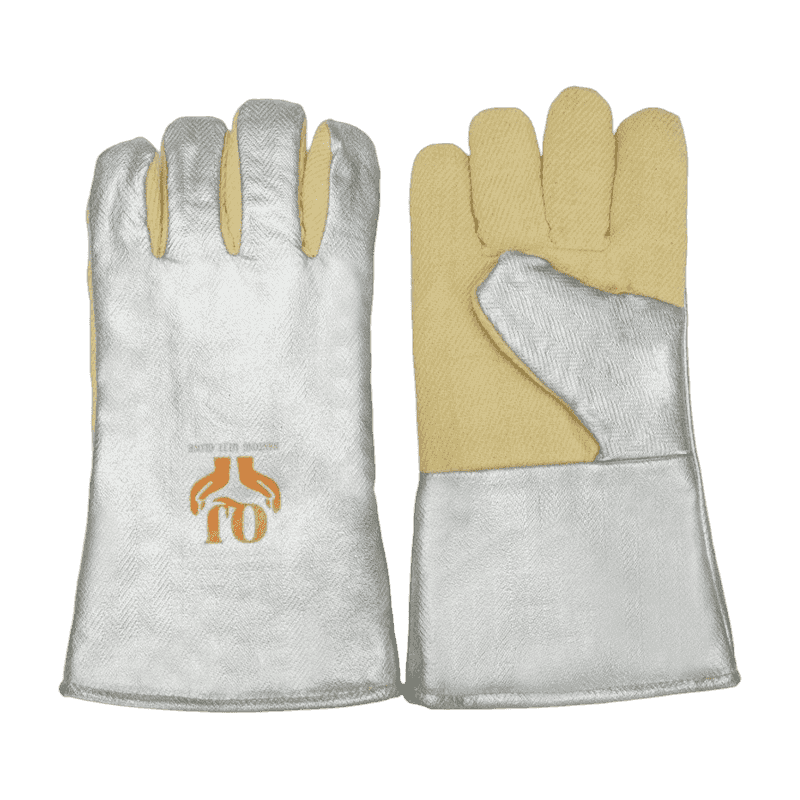 Luva de proteção de calor de aramida aluminizada Luva de proteção de calor de aramida aluminizada