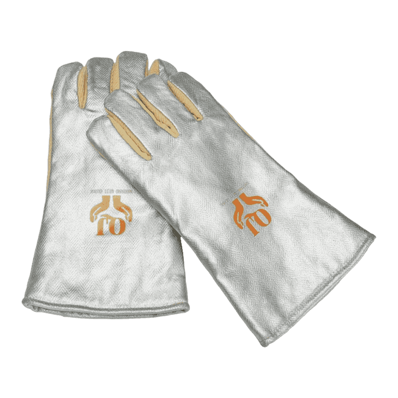 Luva de proteção de calor de aramida aluminizada Luva de proteção de calor de aramida aluminizada